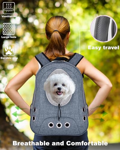 Small Dog Cat Chest Backpack Carrier,Large Space Ventilated Front Facing Backpack Carrier for Puppy,Lightweight Doggy Backpack for Hiking,Camping,Travel,Outdoor,Max 12 lbs(Denim Blue) - color: Denim Blue