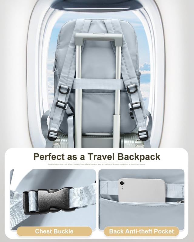 Laptop Work Backpack for Women - 15.6 Inch Laptop Compartment, Lightweight Waterproof Large Travel Backpack for College, Nurse & Teacher, Blue - color: Model a Blue