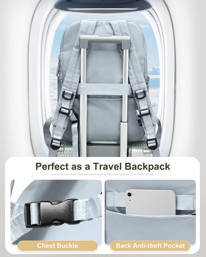Laptop Work Backpack for Women - 15.6 Inch Laptop Compartment, Lightweight Waterproof Large Travel Backpack for College, Nurse & Teacher, Blue - color: Model a Blue