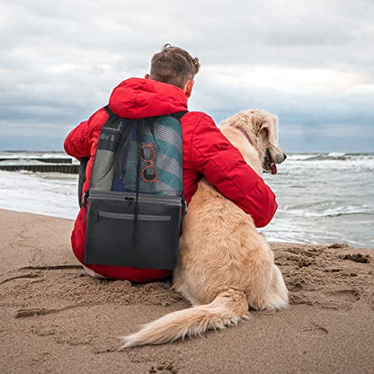 Mesh Beach Backpack Bag with Cooler Bottom, Mesh Beach Backpack for Summer Camping Vacation