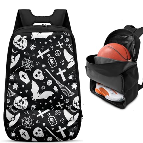 Basketball Backpack With Separate Ball Compartment And Shoes Fit Basketball Volleyball Football - color: Ghost