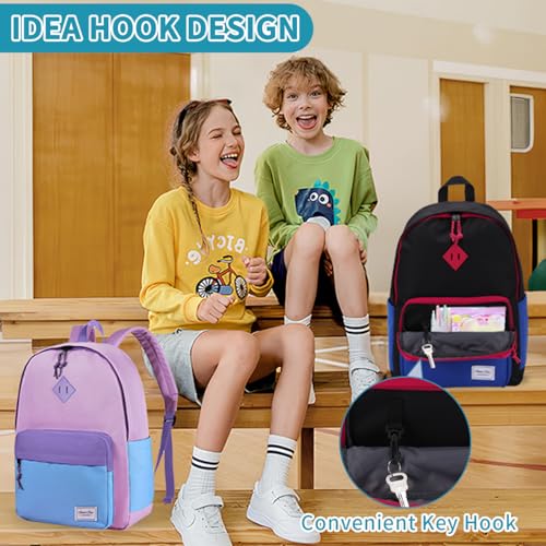 Chase Chic Kids Backpack for Girls - 17 inch School Backpacks for Toddler Fits 6 to 12 Years Old - Lightweight Water Resistant Preschool Bookbag for Travel Daycare (Black Blue) - color: Black&blue