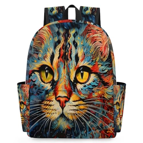 QsirBC Cat Adorable Style Small Travel Backpack Casual Daypack Backpacks Lightweight Waterproof College Bookbags for Women Gift - color: Cat Adorable Style