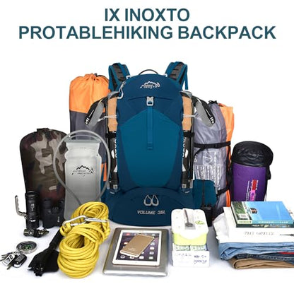 IX INOXTO Hiking Backpack, 26L/40L Waterproof Hiking Daypack with 3L Water Bladder and Rain Cover, Lightweight Travel Camping Backpack for Men Women (Blue) - color: Blue