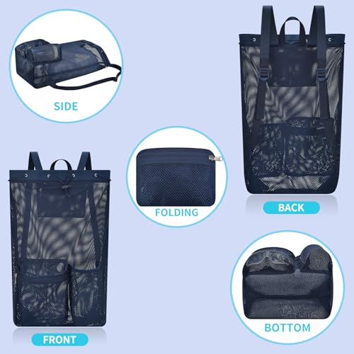 Mildbeer Large Drawstring Backpack for Men Women Athletic Gym Sports Workout Beach Swimming Commuting Travel - color: Navy, style: L: 21"x12.5"x5.5"