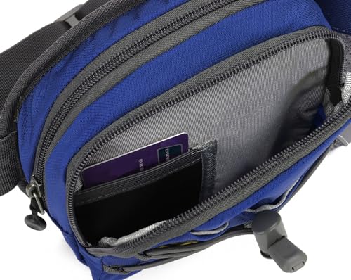 Waist Pack with Water Bottle Holder for Running Walking Hiking Fanny Pack Hydration Belt - color: ‎North Star Blue