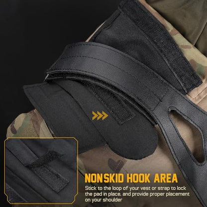 LIVANS Tactical Plate Carrier Shoulder Pads, 2 Pack Shoulder Strap Pad Backpack Strap Cushion Pads Vest Shoulder Pads Bag Strap Pad Backpack Accessories Fit Up to 3.1" Strap - color: Black
