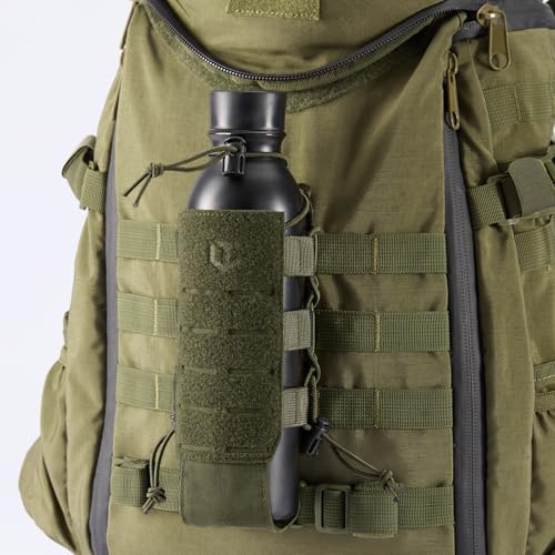 Tactical MOLLE Pouch Water Bottle Holder with Shoulder Strap Modular Bag for Outdoor Hiking Camping Hunting Fishing Airsoft - color: Army Green