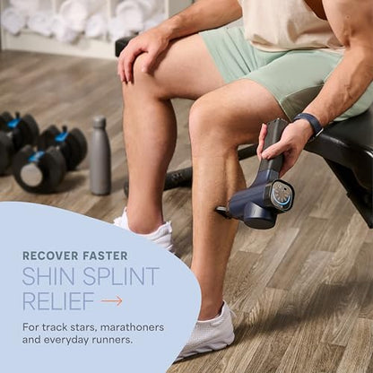 Lifepro Massage Gun - Percussion Muscle Massager for Athletes with 8 Massage Heads and 5 Speed Settings - Deep Tissue Back and Muscle Massage Gun for Recovery - color: Blue