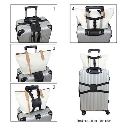 Luggage Bungee Bag Bungee, Luggage Straps Suitcase Adjustable Belt – an Adjustable and Portable Travel Suitcase Accessory-Black Buckle - color: Black buckle