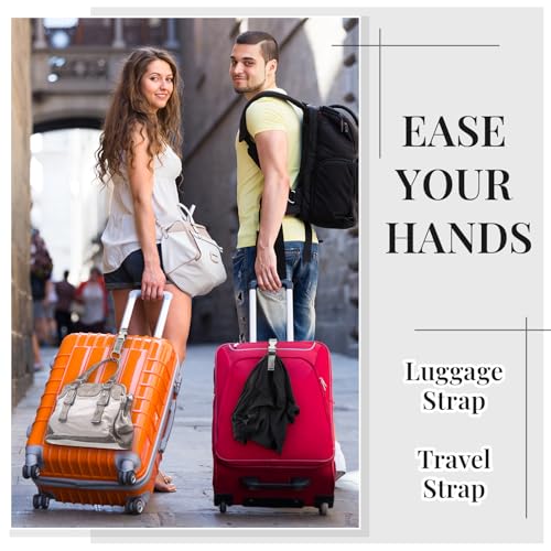 Amylove 3 Pcs Add a Bag Luggage Straps Gripper Heavy Duty Jacket Valises Strap for Travel Belt with Buckle Adjustable Baggage - color: Grey