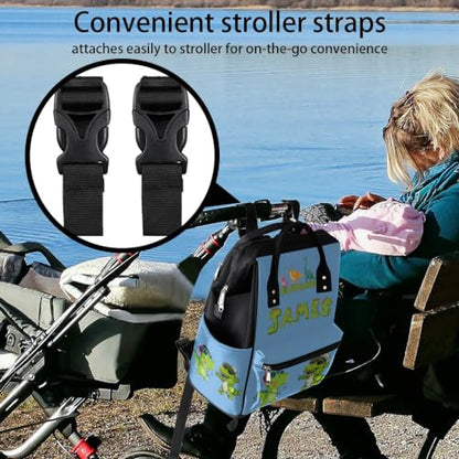 Dinosaur Diaper Backpack for Baby Boys - color: Blue