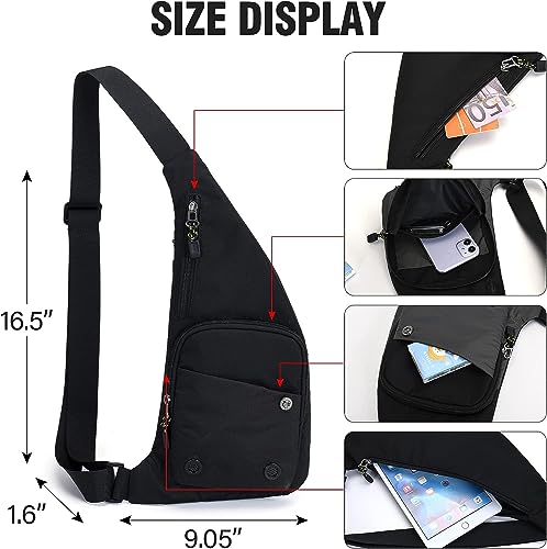 Peicees Water-resist Sling Bag Crossbody Bag for Men Slim Chest Backpack Man Purse Small Shoulder Bag for Travel Hiking - color: Army Green