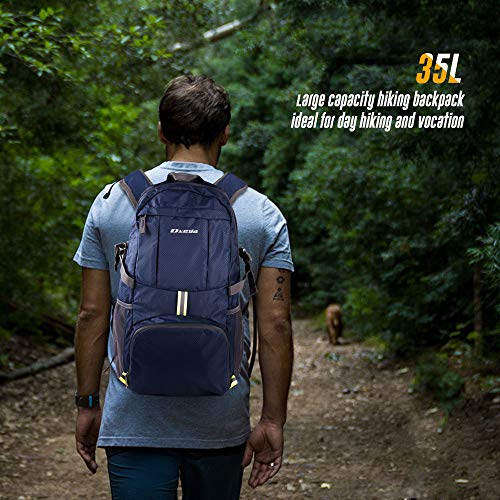 35L Lightweight Packable Backpack Waterproof Durable Hiking Travel Backpack Daypack - color: Navy