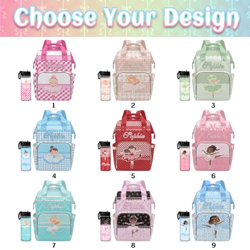 Newcos Customized Diaper Bags with Name, Personalized Mommy Backpack Tote Bags with Water Bottle for Newborn Baby, Custom Nursing Bag for New Mom Wife Mothers Day Travel Blue - color: Patten 19