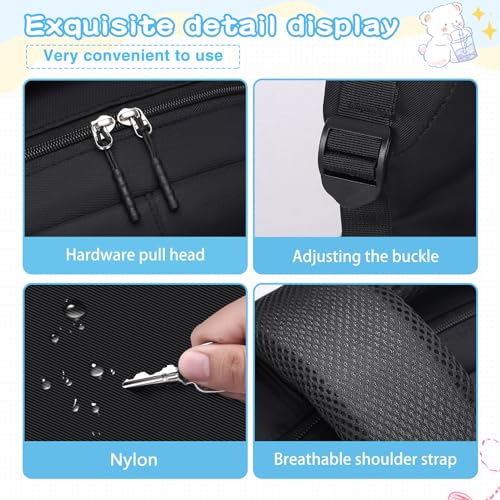 PRAGARI Kids School Backpack for Teens Girls Aesthetic Black Backpack Lightweight College Laptop Casual Travel Bookbag - color: Black