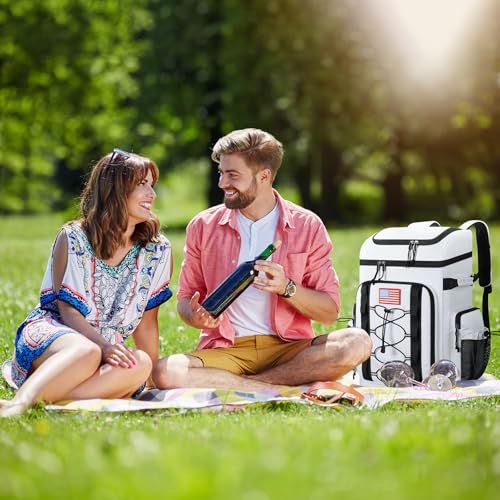 Maelstrom 35/50 Can Insulated Backpack Cooler, Leakproof Soft Lunch Ice Bag - color: White, size: 50 Can