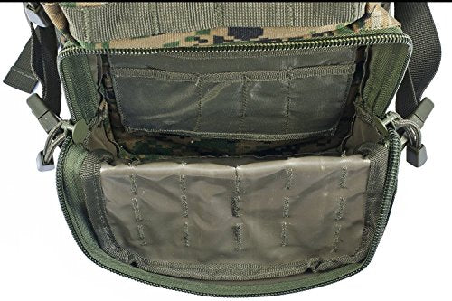 Mil-Tec Unisex Assault Pack - Rugged Durable Lightweight Ergonomic Versatile Tactical Outdoor Camping Hiking Backpack with Adjustable Padded Shoulder Straps & MOLLE Loops, Digital Woodland Camo, 20L - color: Digital Woodland Camo, style: Outdoor Tactical