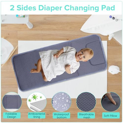 ZRSUN Diaper Bag Backpack, Multifunctional Baby Travel Bag with Foldable Changing Station, Portable Changing Pad, USB Charging Port, Black - color: Black