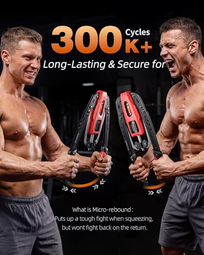 EAST MOUNT Twister Arm Exerciser, Adjustable Hydraulic Resistance 22–440 lbs, Arm Chest & Shoulder Strength Trainer for Home Workouts, Upper Body Muscle Builder, Fitness Training Equipment - color: Red