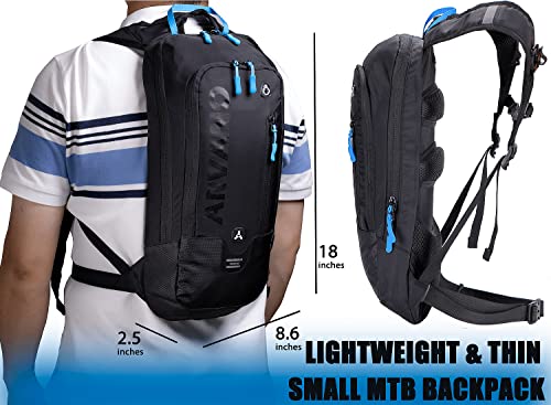 Bike Backpack Small Mountain Biking Backpack Lightweight 6l Daypack - MTB Cycling,Hiking,Skiing,Snow Bicycle,Snowboard | Lightweight - color: Black