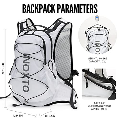 IX INOXTO Hydration Pack Backpack, Lightweight Water Backpack with 2L Hydration Bladder Daypack for Men Women,Running Hydration Vest for Trail Running Hiking Cycling Race Climbing - color: White