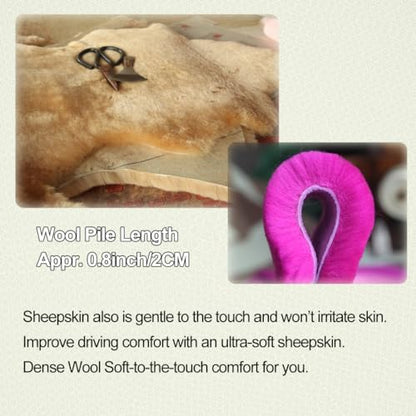 AOGELAN 2 Pack Fluffy Fuzzy Genuine Sheepskin Car Seat Belt Cover Pad, Seatbelt Cushion for Soft Auto Lambswoolshoulder Strap Cushion Adults Kids (2, Leopard Print) - color: Leopard Print