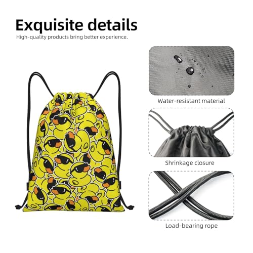 Gianlaima Duck Sunglasses Cartoon Animal Funny Drawstring Bags Backpack Bag Sport Gym Sack String Bag Yoga Dance Travel Bag For Men Women - color: Black36