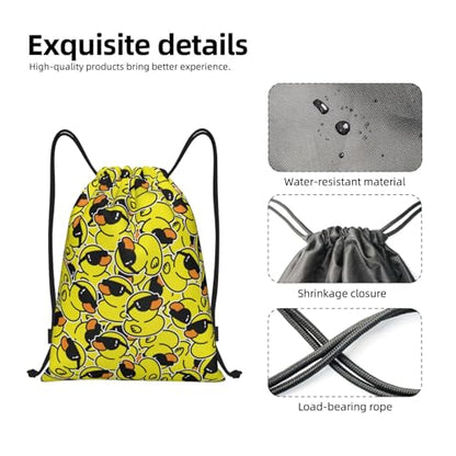 Gianlaima Duck Sunglasses Cartoon Animal Funny Drawstring Bags Backpack Bag Sport Gym Sack String Bag Yoga Dance Travel Bag For Men Women - color: Black36