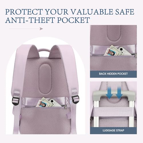 Lossga for Spirit Airlines Personal Item Bag 18x14x8 Inches Travel Bag Mens Travel Backpack for Women Fit Up to 17 inch Weekender Bags With Usb Charging Port Carry on Flight Approved - color: Purple