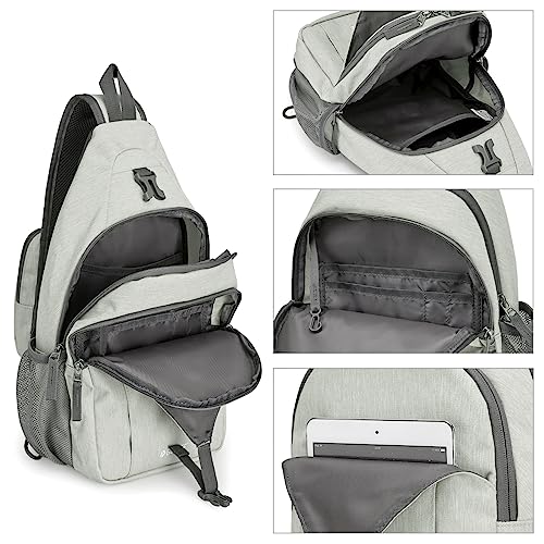 G4Free Sling Bag for Men and Women, RFID Blocking Crossbody Bag, Lightweight Sling Backpack for Travel, Hiking, Walking and Daily Use - color: Gainsboro