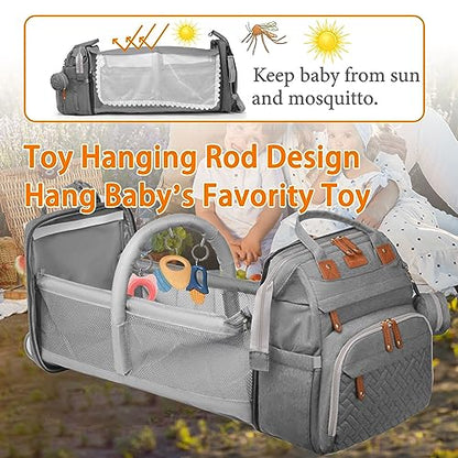 Astro alan Baby Diaper Bag with Changing Station, Waterproof Diaper Bag Backpack for Moms Dads with USB Charging Port, Baby Shower Gifts, Large Capacity diaper backpack, Grey - color: Grey
