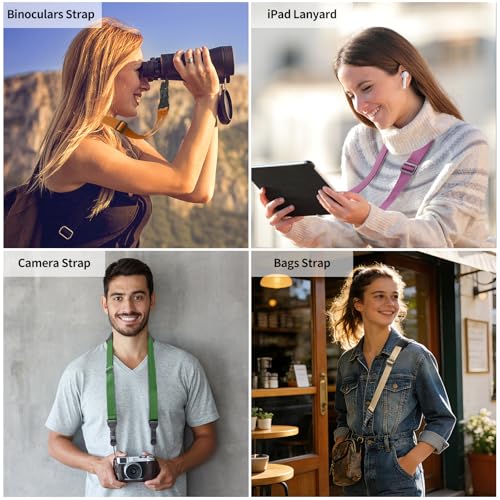 FIEIL Universal Shoulder Strap, Sandwich Mesh Padded Neck Lanyard, Replacement Comfortable Bag Strap for Camera, Cellphone Tablet,iPad, Laptop, Luggage Bag, Binocular(Dark green) - color: Dark Green