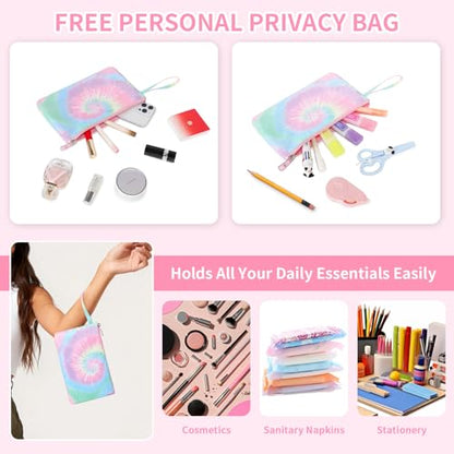 MUSEVOS Clear Backpack for School, Heavy Duty PVC Transparent Bookbag for Girls Stadium Approved See Through Backpack, Pink Tie-Dye - color: Pink Tie-dye