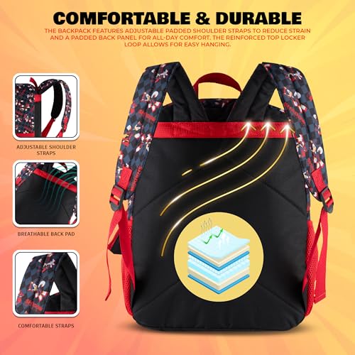 AI ACCESSORY INNOVATIONS Sonic the Hedgehog 5 PC Backpack Set for Girls & Boys, 16” Book Bag Featuring Shadow The Hedgehog, Black - color: Shadow The Hedgehog