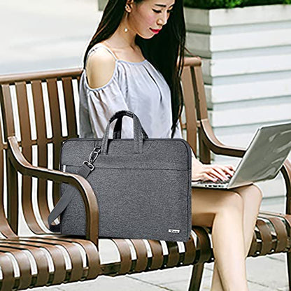 Voova Laptop Bag 17 17.3 Inch Water-resistant Laptop Sleeve Case with Shoulder Straps & Handle, Computer Case Cover Slim Briefcase Compatible with 17-18” Hp Dell Asus Acer, Grey - color: Grey, size: 17-17.3 In