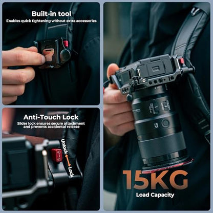 Freewell Backpack Quick Release Clamp – Universal Mount for DSLR, Mirrorless Cameras, and 1/4" Screw Devices – Lightweight, Durable Clip for Outdoor Photography - style: Backpack Quick Release Clamp