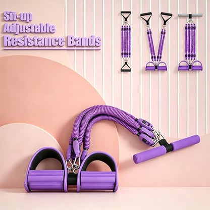 Bands for Foot Pedal Resistance Band with Handle, Adjustable Multifunction Bands for Sit up Exercise/Home Yoga Workout Fitness/Abdomen Waist Arm Leg Strength Slimming Training Bodybuilding