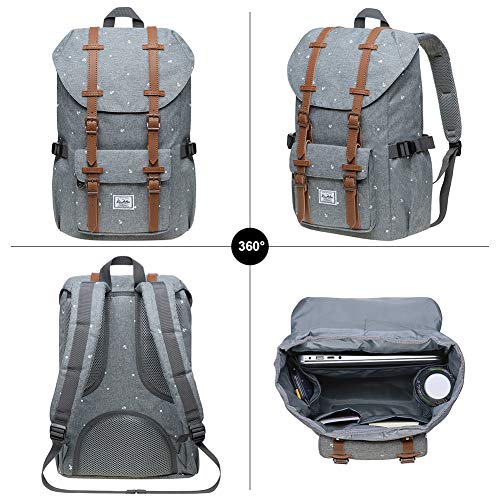 KAUKKO Laptop Outdoor Backpack Traveling Daypack Hiking Rucksack Large Capacity Bag Fits 15.6"(5-13-GREY) - color: Ep13-grey