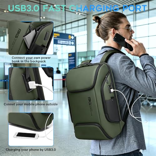 UTURE AESTHEICS Business Laptop Smart backpack Can Hold 15.6 Inch Laptop Commute Backpack Carry on bag for men and women - color: Green