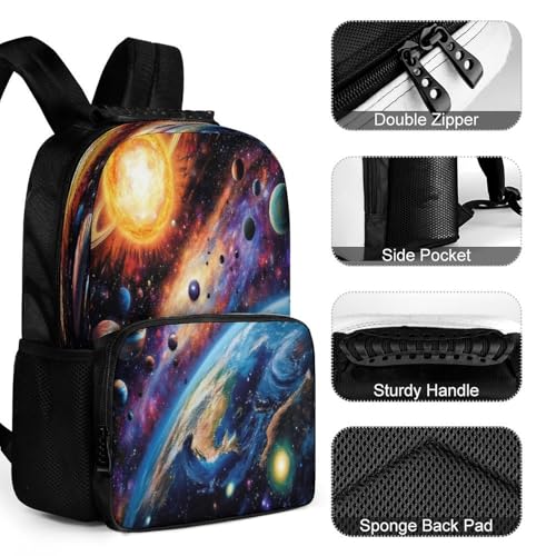 Supdreamc Shoulder Book Bags Polyester Multipurpose Anti-Theft Trippy Outer Space Planet Art Carry On Bag Large Capacity Travel Hiking Camping Rucksack - color: Pattern 433