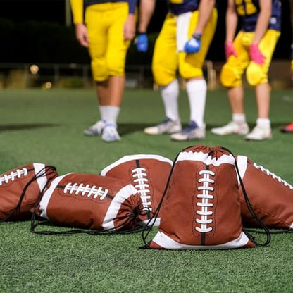 15 Pcs Football Drawstring Bags Backpack Birthday Party Goodie Favor Bags Gift Bag for Gym Sports Storage Travel - style: Football