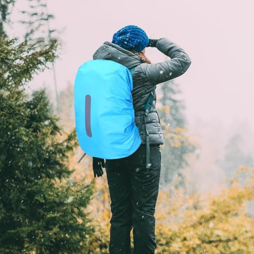 Backpack Rain Cover Waterproof Backpack Cover Rain Cover for Backpack with Reflective Strip Outdoor Back Pack Bag Covers Raincover Protector for Hiking Camping Hunting Biking Traveling 30L-40L