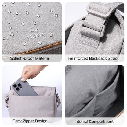 ULANZI 3L Camera Bag, Beige Gray, 9.1x4.3x7.1in, Professional SLR/DSLR Crossbody Shoulder Case for Sony Canon Nikon Mirrorless Cameras, Splash-Proof Polyester Lightweight 235g - size: Grey 3-4 L