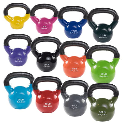 Body-Solid Vinyl Coated Kettlebells with Kettle Grip Handles, Perfect Kettlebells for Weight Training and Core Workout Exercise Equipments - style: 50lbs.