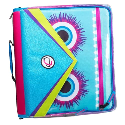 Case it 6 Pack Universal Monster Eye Zipper Binder with Removable Laptop Sleeve, 2-Inch O Rings, Shoulder Strap, LT-307-ME-C-MAG, Magenta - color: Magenta, size: 6 Pack