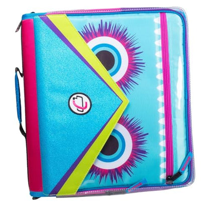 Case it 6 Pack Universal Monster Eye Zipper Binder with Removable Laptop Sleeve, 2-Inch O Rings, Shoulder Strap, LT-307-ME-C-MAG, Magenta - color: Magenta, size: 6 Pack