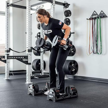 Rep Fitness Quickdraw Adjustable Dumbbells, Multiple weight ranges available including: 5-30, 5-40,5-50 and 5-60 lbs - style: 5-60 lbs