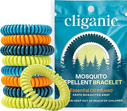 Cliganic 50 Pack Mosquito Repellent Bracelets for Adults & Kids - Natural DEET-Free Bands, Individually Wrapped - size: Pack of 50