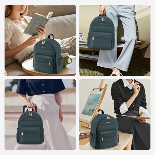 LOVEVOOK Mini Backpack Purse for Women, Small Puffer Lightweight Backpack, Casual Daily Daypack Purse for Women, back pack with Anti-theft Pocket for Travel-Teal - color: Teal